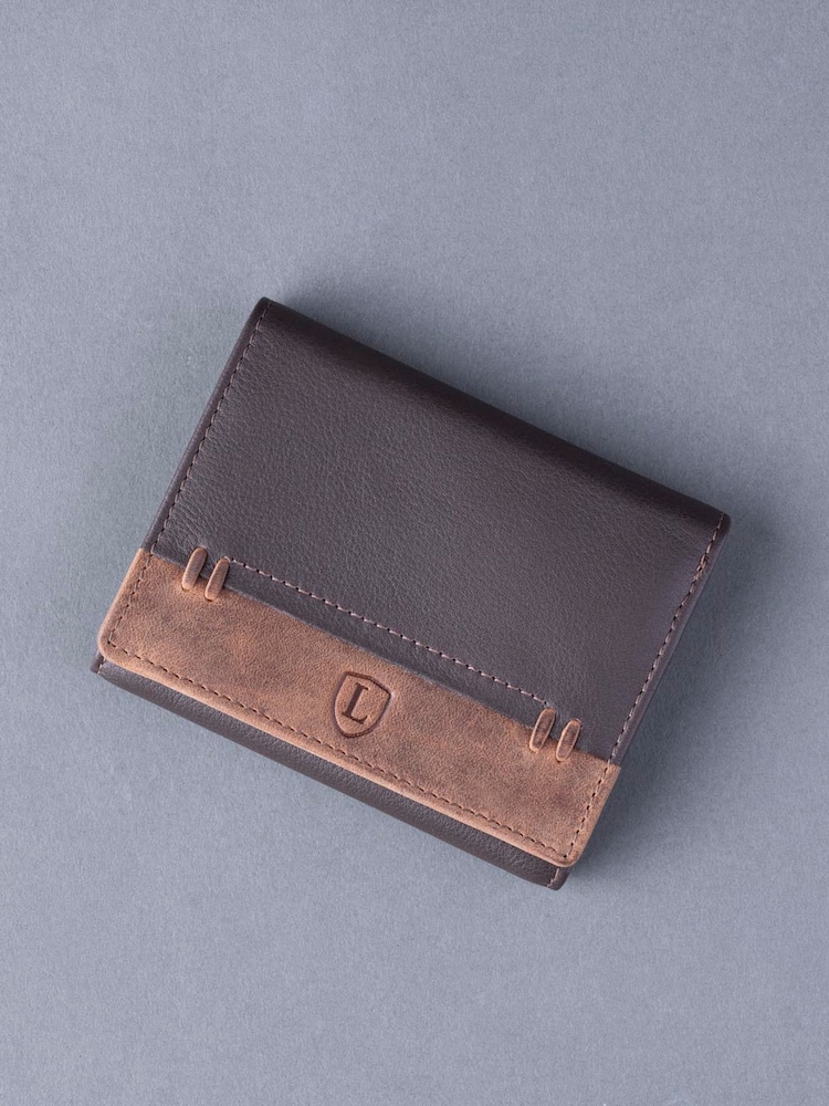 Lakeland Leather Brown Stitch Tri-Fold Wallet - Image 1 of 5 Lakeland Leather Brown Stitch Tri-Fold Wallet - Image 1 of 5