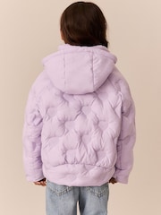 Little Bird Lilac Purple Heart Detail Padded Coat - Image 3 of 12