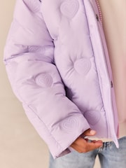 Little Bird Lilac Purple Heart Detail Padded Coat - Image 6 of 12