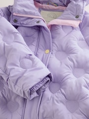 Little Bird Lilac Purple Heart Detail Padded Coat - Image 9 of 12