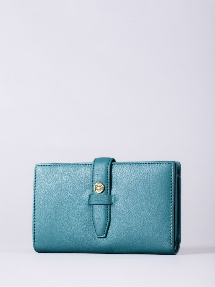 Lakeland Leather Green Icon Stud Large Tab Purse - Image 2 of 5 Lakeland Leather Green Icon Stud Large Tab Purse - Image 2 of 5