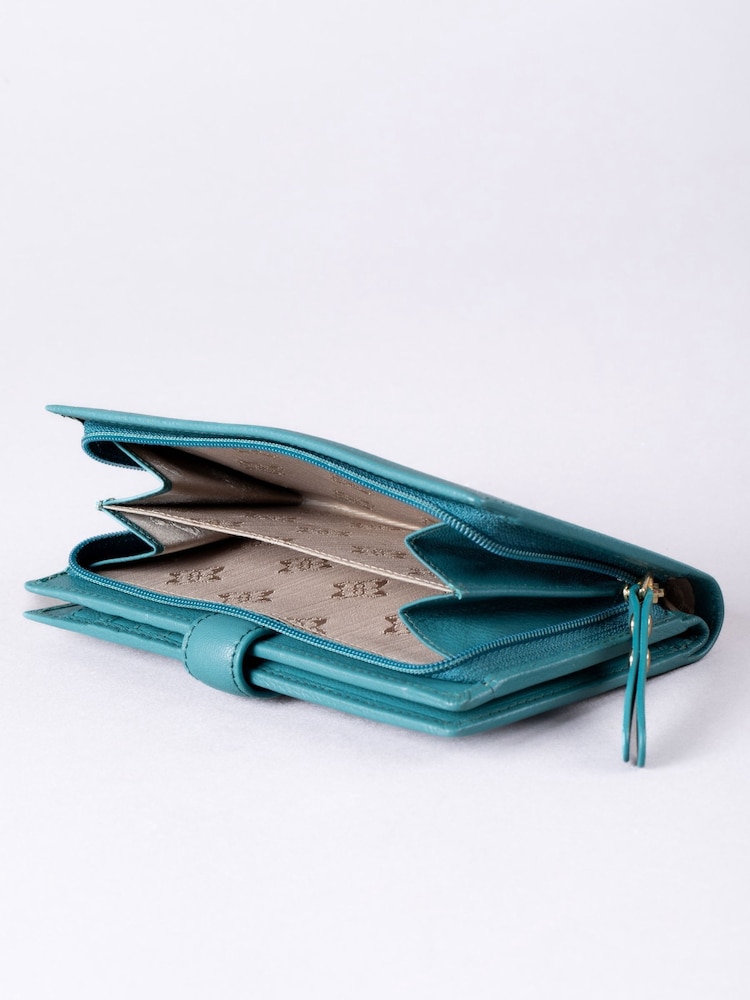 Lakeland Leather Green Icon Stud Large Tab Purse - Image 5 of 5 Lakeland Leather Green Icon Stud Large Tab Purse - Image 5 of 5