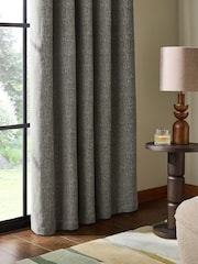 Green Heavyweight Chenille Blackout/Thermal Eyelet Curtains - Image 2 of 5