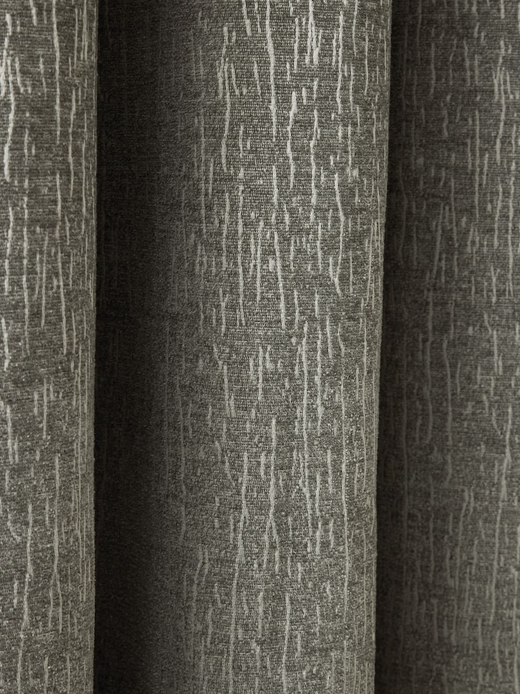 Green Heavyweight Chenille Blackout/Thermal Eyelet Curtains - Image 5 of 5