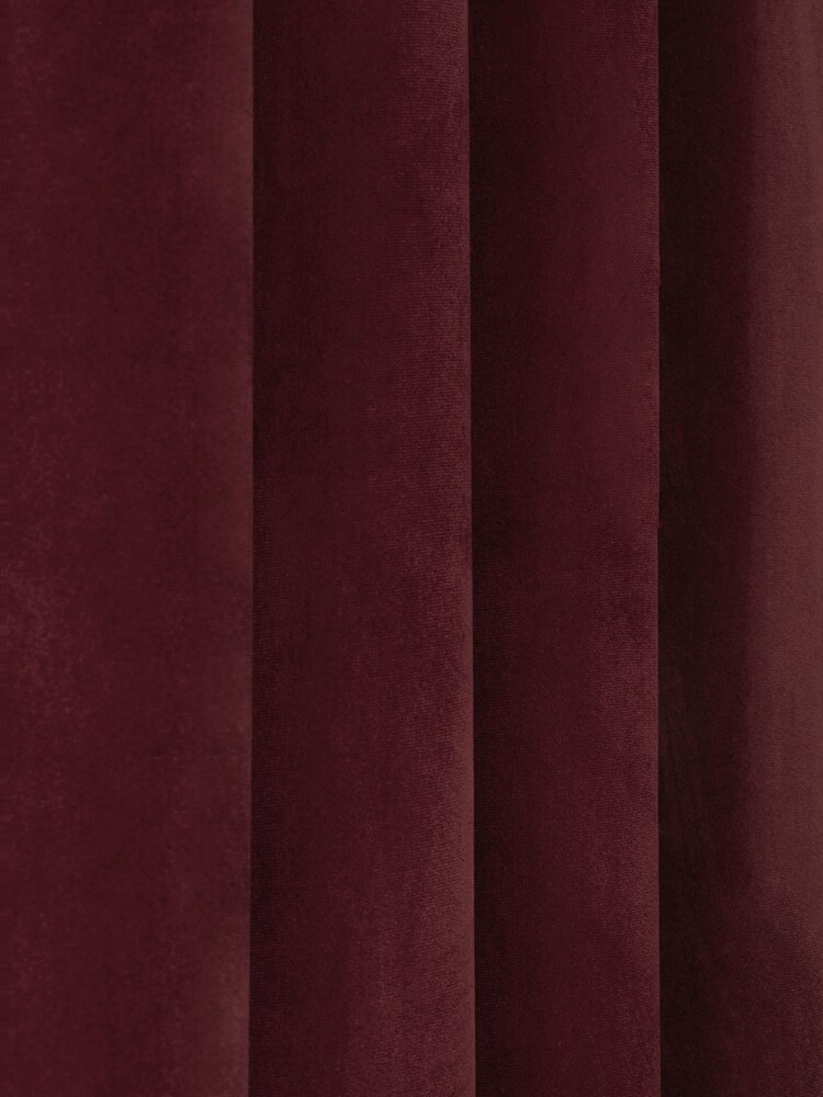 Burgundy Red Matte Velvet Blackout/Thermal Eyelet Curtains - Image 6 of 6 Burgundy Red Matte Velvet Blackout/Thermal Eyelet Curtains - Image 6 of 6