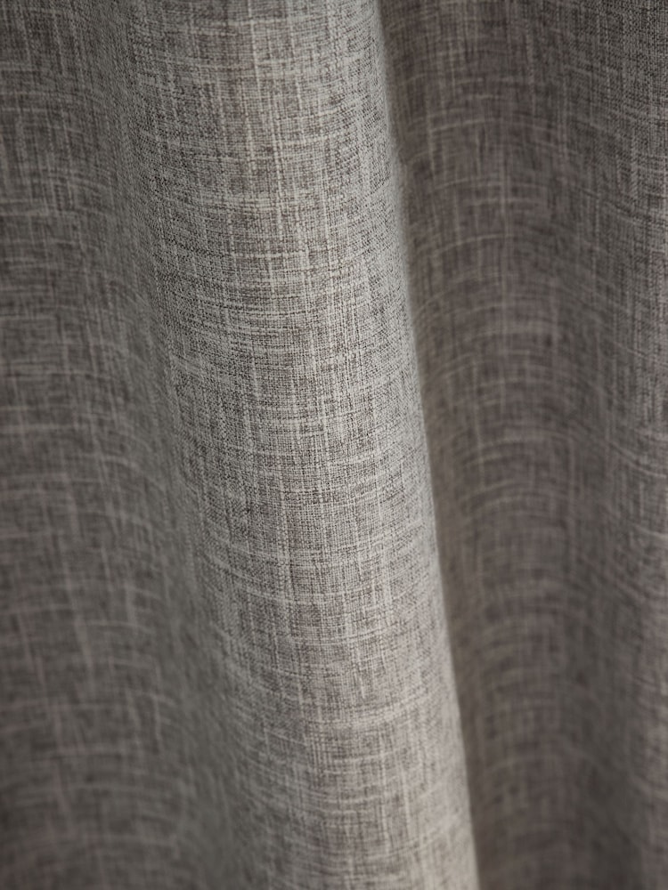Dark Natural/Grey Textured Slub Blackout/Thermal Eyelet Curtains - Image 6 of 6 Dark Natural/Grey Textured Slub Blackout/Thermal Eyelet Curtains - Image 6 of 6
