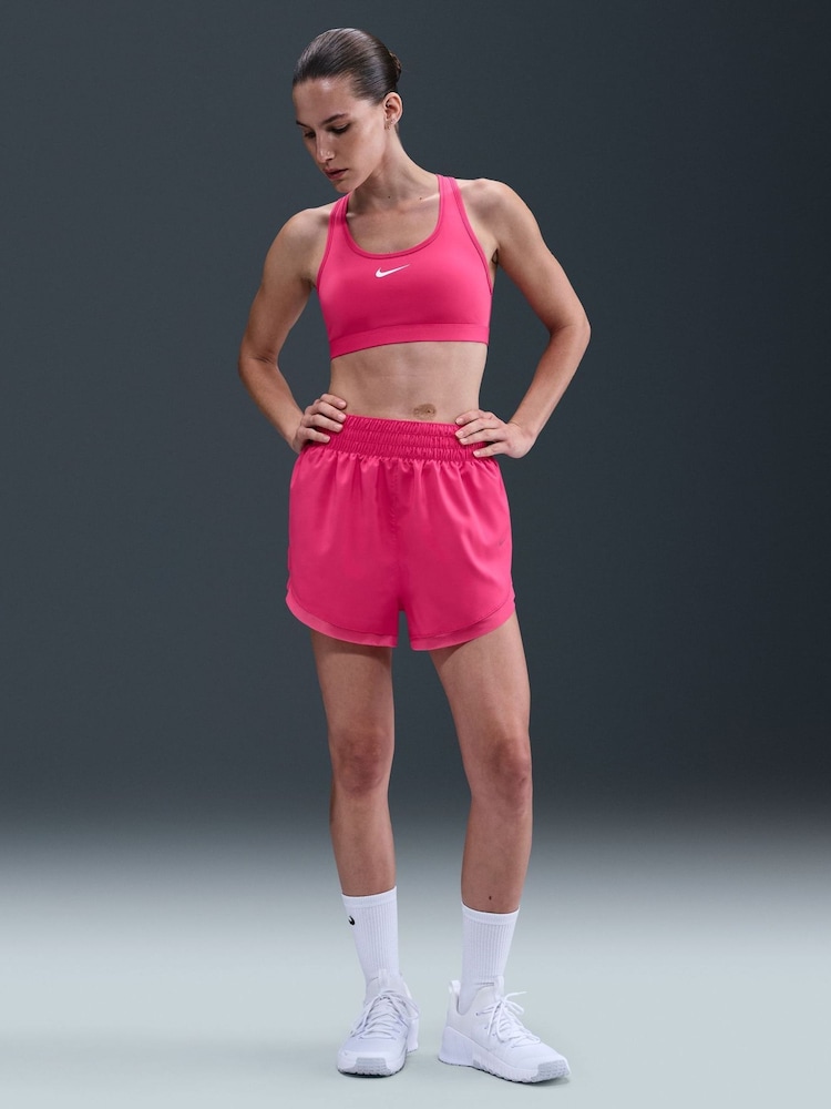 Nike Pink Swoosh Medium Support Padded Sports Bra - Image 1 of 5