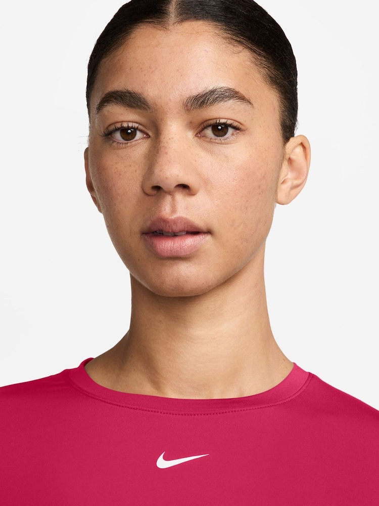 Nike Pink Dri-FIT Twist Short-Sleeve Top - Image 3 of 3 Nike Pink Dri-FIT Twist Short-Sleeve Top - Image 3 of 3