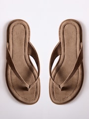 The Set Toe Thong Flat Sandals Tan Brown - Image 1 of 8