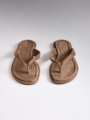 The Set Toe Thong Flat Sandals Tan Brown - Image 5 of 8