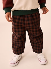 Brown Gingham Pull On Barrel Trousers (3mths-7yrs) - Image 1 of 4