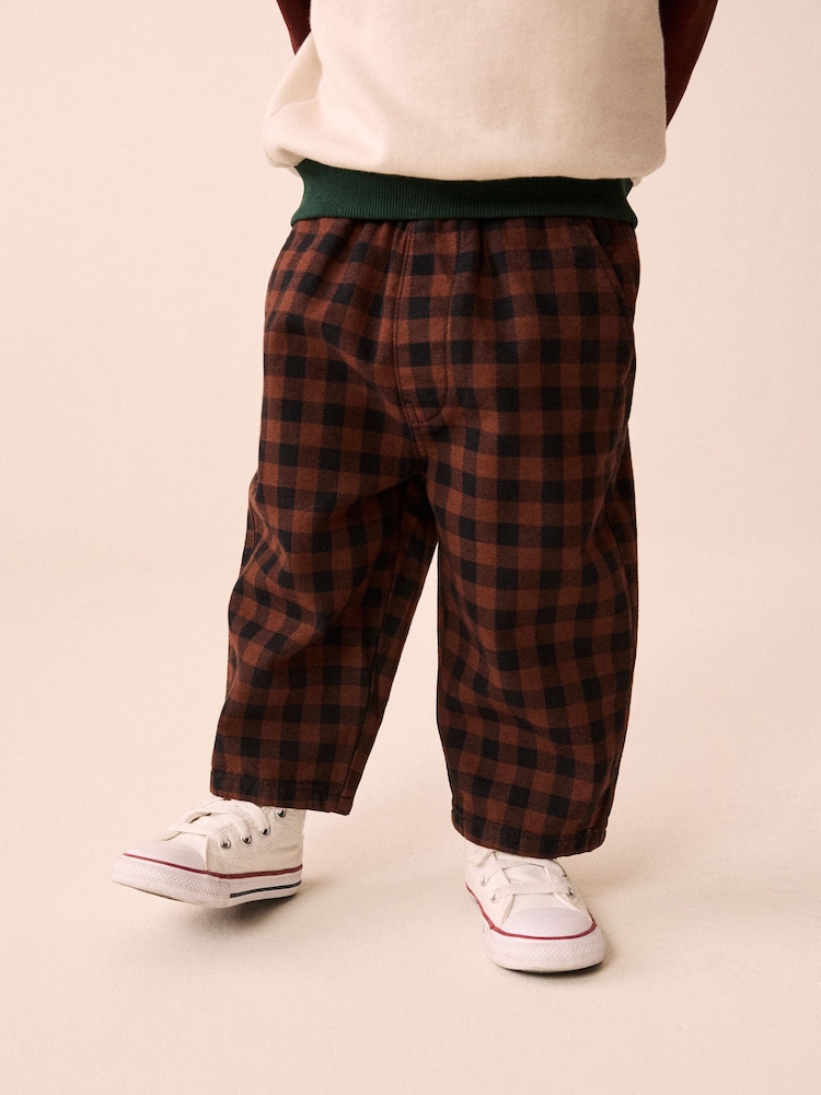 Brown Gingham Pull On Barrel Trousers (3mths-7yrs) - Image 4 of 4 Brown Gingham Pull On Barrel Trousers (3mths-7yrs) - Image 4 of 4
