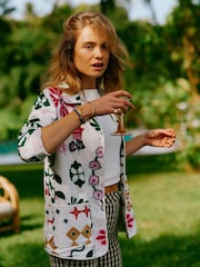 Joules White Embroidered Detail Jacket - Image 3 of 12