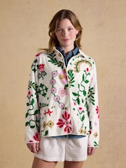 Joules White Embroidered Detail Jacket - Image 5 of 12