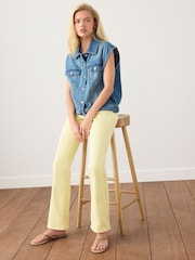 Lemon Yellow Mid Rise Stretch Bootcut Jeans - Image 1 of 9