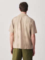 Neutral Sun Textured Embroidered Short Sleeve Shirt - Image 3 of 4