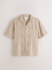Neutral Sun Textured Embroidered Short Sleeve Shirt - Image 5 of 7