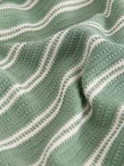 Green / White Textured Stripe Heavyweight Relaxed Fit T-Shirt - Image 8 of 8