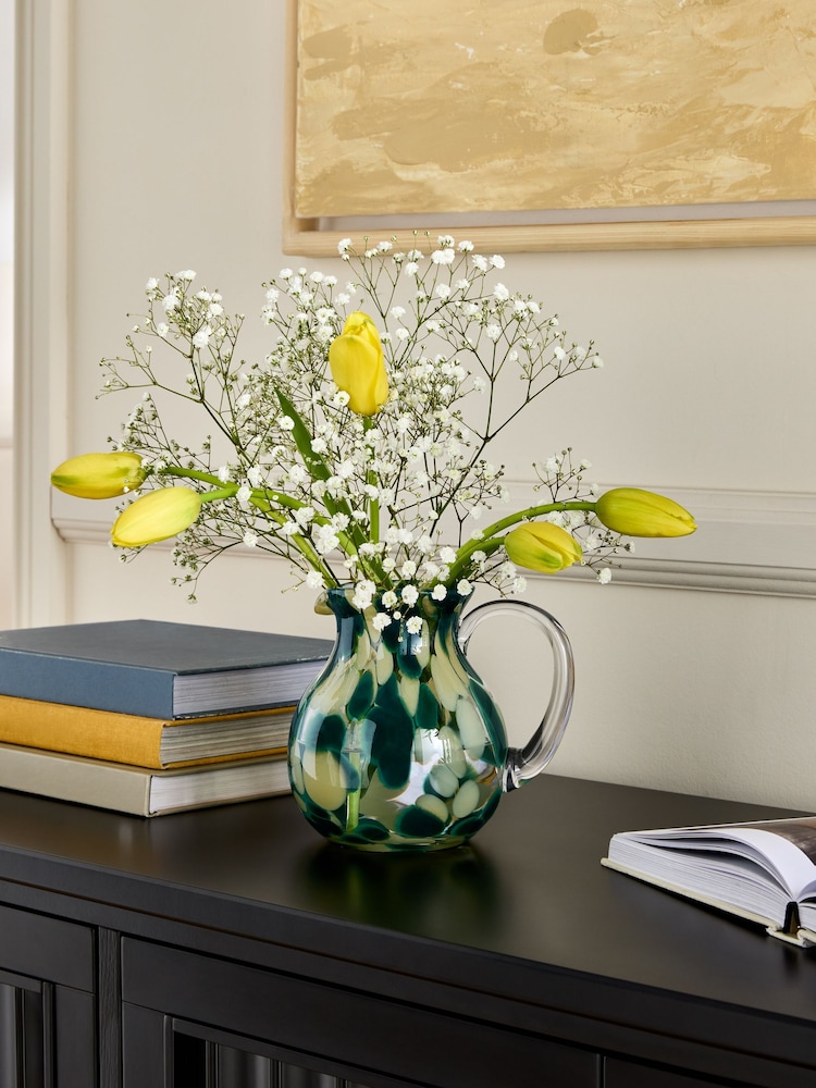 Nina Campbell Green Confetti Jug Vase - Image 1 of 4