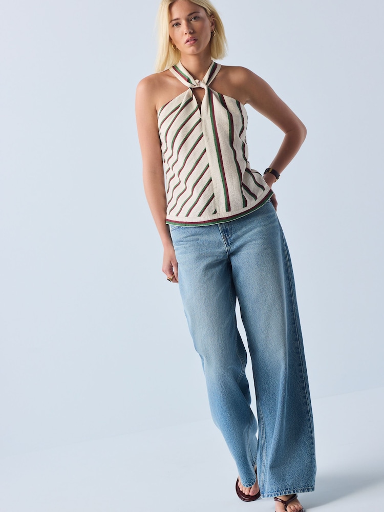 Mid Blue Wide Leg Jeans - Image 1 of 10 Mid Blue Wide Leg Jeans - Image 1 of 10