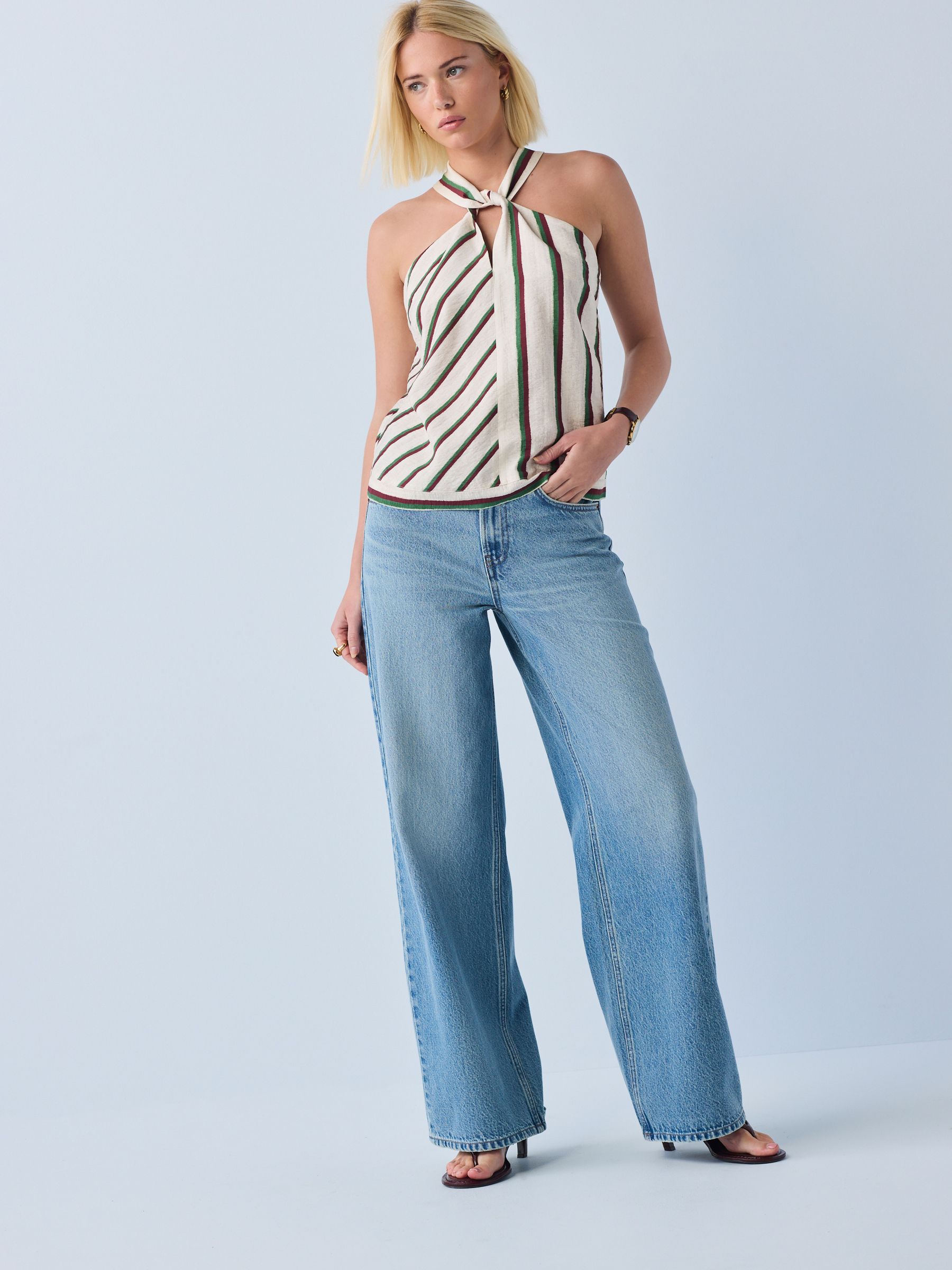 Buy Mid Blue Wide Leg Denim Jeans from Next South Africa