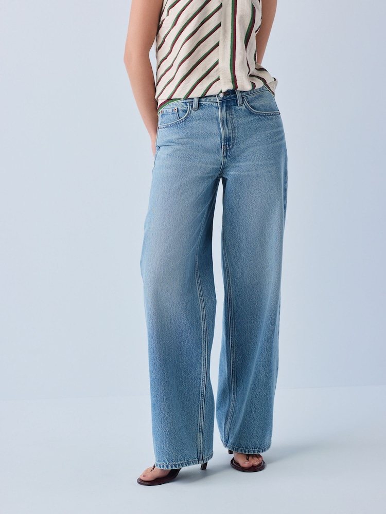 Mid Blue Wide Leg Jeans - Image 2 of 10 Mid Blue Wide Leg Jeans - Image 2 of 10