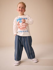 Blue Stripe Pull On Wide Trousers (3mths-7yrs) - Image 2 of 4