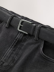 Black Bootcut Belted Jeans - Image 2 of 5