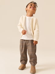 Tan Brown Check Barrel Leg Cosy Smart Trousers (3mths-7yrs) - Image 2 of 8