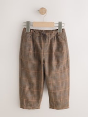 Tan Brown Check Barrel Leg Cosy Smart Trousers (3mths-7yrs) - Image 5 of 8