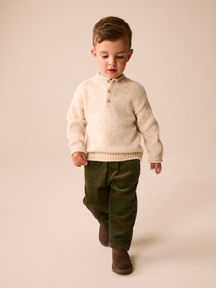 Khaki Green Jumbo Corduroy Trousers (3mths-7yrs) - Image 2 of 4 Khaki Green Jumbo Corduroy Trousers (3mths-7yrs) - Image 2 of 4