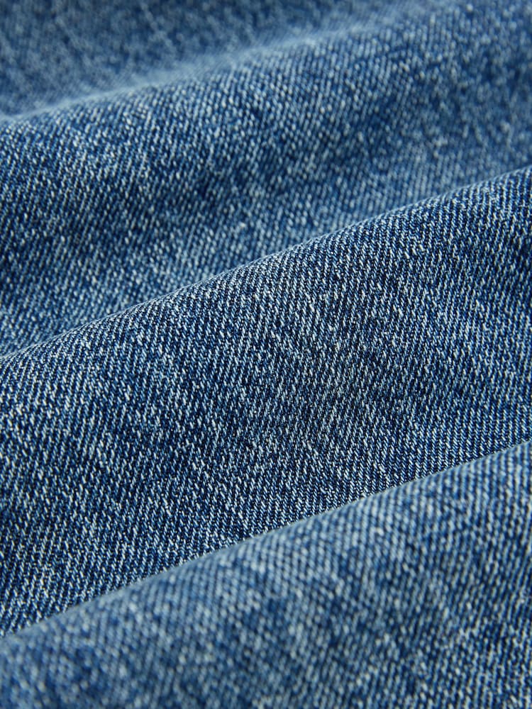 Mid Blue Denim Straight Fit Belted Jeans - Image 11 of 11