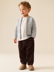 Brown Barrel Leg Textured Corduroy Pull On Trousers (3mths-7yrs) - Image 2 of 4