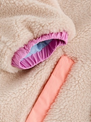 Little Bird by Jools Oliver Cream & Rainbow Floral Borg Zip Through Fleece - Image 12 of 13