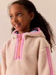 Little Bird by Jools Oliver Cream & Rainbow Floral Borg Zip Through Fleece - Image 5 of 13