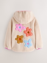 Little Bird by Jools Oliver Cream & Rainbow Floral Borg Zip Through Fleece - Image 7 of 13
