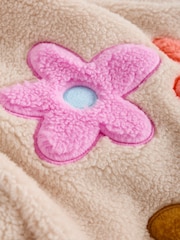 Little Bird by Jools Oliver Cream & Rainbow Floral Borg Zip Through Fleece - Image 8 of 13