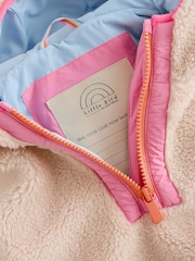 Little Bird by Jools Oliver Cream & Rainbow Floral Borg Zip Through Fleece - Image 9 of 13