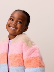 Little Bird Colourblock Fur Bomber Jacket - Image 3 of 6