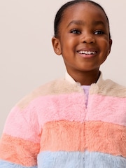 Little Bird Colourblock Fur Bomber Jacket - Image 6 of 6