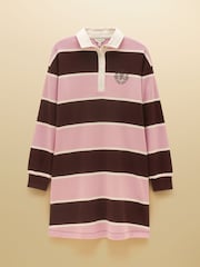 Joules Hattie Pink Long Sleeve Rugby Dress - Image 8 of 8