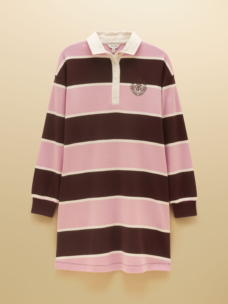 Joules Hattie Pink Long Sleeve Rugby Dress - Image 8 of 8 Joules Hattie Pink Long Sleeve Rugby Dress - Image 8 of 8