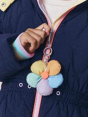 Little Bird by Jools Oliver Navy Borg Lined Shower Resistant Padded Coat with Keyring - Image 5 of 13