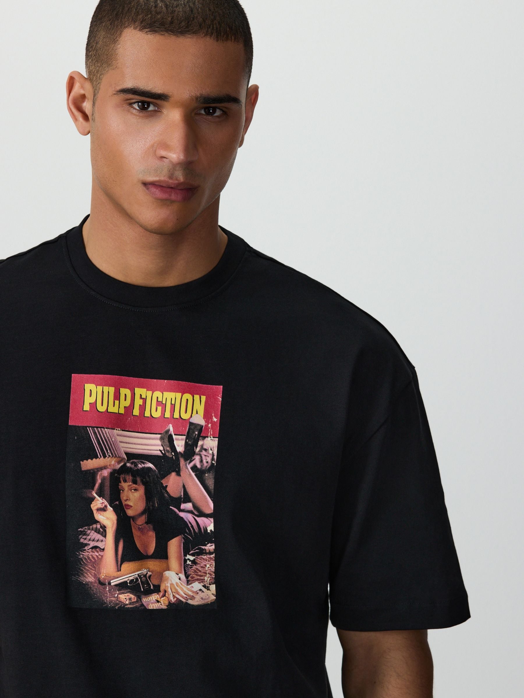 Buy Black Pulp Fiction Relaxed Fit Graphic Print Film T-Shirt from