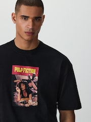 Black Pulp Fiction Relaxed Fit Graphic Print Film T-Shirt - Image 4 of 7