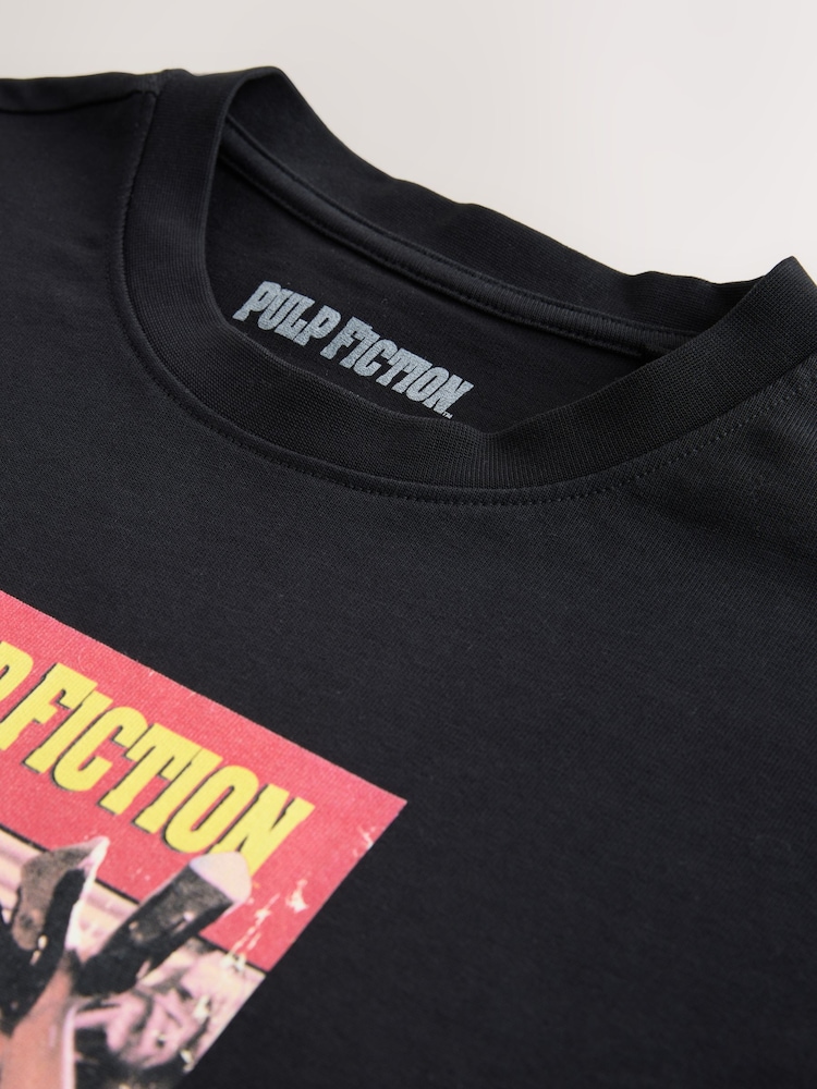 Black Pulp Fiction Relaxed Fit Graphic Print Film T-Shirt - Image 7 of 7