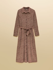 Joules Theodora Brown Spot Jersey Shirt Dress - Image 6 of 6
