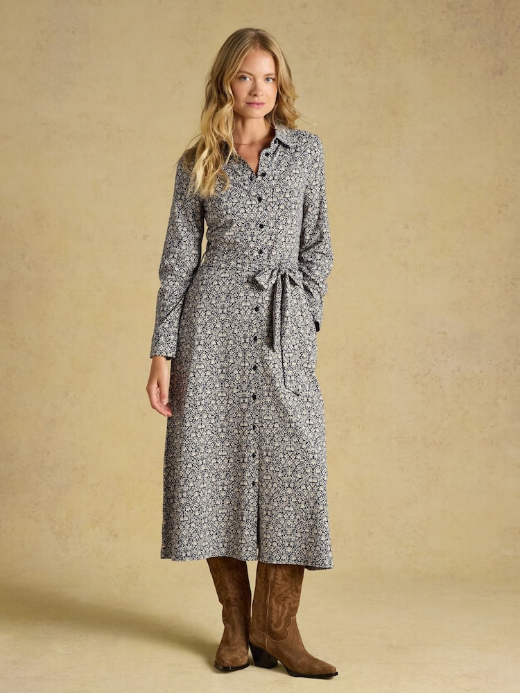 Joules Theodora Navy Jersey Shirt Dress - Image 1 of 6 Joules Theodora Navy Jersey Shirt Dress - Image 1 of 6