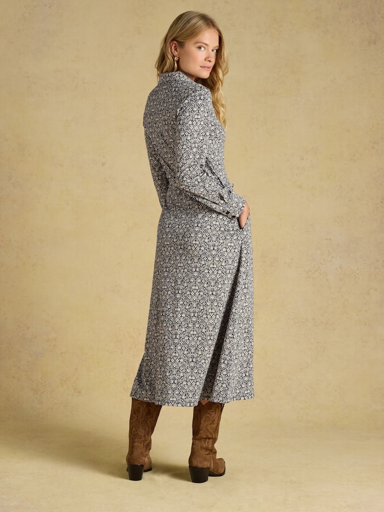 Joules Theodora Navy Jersey Shirt Dress - Image 2 of 6 Joules Theodora Navy Jersey Shirt Dress - Image 2 of 6