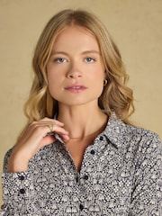 Joules Theodora Navy Jersey Shirt Dress - Image 3 of 6